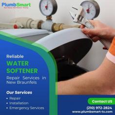 Hard water can cause limescale buildup, low water pressure, and make soap lather. If you’re dealing with these problems, your water softener might need a repair. PlumbSmart offers expert water softener repair services in New Braunfels. Our skilled technicians will fix any issues to improve your water system quality and performance. Don't let hard water disrupt your life. Call us now. To know more visit: https://plumbsmart-tx.com/service-area/new-braunfels/