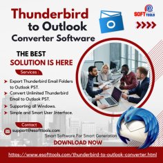 If you want to convert Thunderbird files to Outlook instantly then try eSoftTools Thunderbird to Outlook Converter Software. This software comes with very easy to follow steps and migrate Thunderbird files to PST. It can convert a single and bulk file to PST file in one time process. This software converts Thunderbird files to PST, MSG, EML, HTML, Yahoo Mail, Gmail, Office 365 and other formats. It can be very simple to use and very easy to understand for users. This software supports all versions of MS Outlook.
visit more:-https://www.esofttools.com/blog/how-to-import-emails-from-thunderbird-to-outlook/
website:-https://www.esofttools.com/thunderbird-to-outlook-converter.html