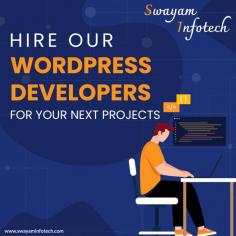 Swayam Infotech is India's leading WordPress Web Development Company. We offer custom WordPress development services like WordPress template integration, WordPress website development, and WordPress customization. Elevate your digital presence with our WordPress Web Development Services. As a leading WordPress Development Company in India, we specialise in crafting tailored solutions that align with your business goals. From conceptualisation to deployment, our team ensures a seamless and high-performance app experience for your users to partner with us to bring your Web App vision to life and stand out in the Indian market.