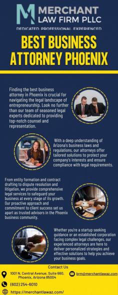 Looking for the best business attorney Phoenix? Merchant Law Firm can help. Our skilled attorneys handle contracts, disputes, and regulations, providing top legal services for your business. With a strong success record, we ensure your business is protected and ready to grow. Contact Merchant Law Firm today for expert advice. For More Information visit our website at :- https://merchantlawaz.com/