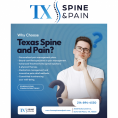 Texas Spine Clinic and Pain provides individualized, Comprehensive pain management solutions. In texas spine clinic certified team offers a range of procedures for enhanced physical and functional well-being.