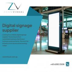 Trusted Digital Signage Supplier in Singapore

Discover a reliable digital signage supplier in Singapore. Zoom Visual provides comprehensive digital signage solutions, including hardware, software, installation, and support services. With a reputation for quality and innovation, they offer a diverse range of products to meet the diverse needs of businesses across various industries. Explore their catalog to find the perfect signage solution for your business needs