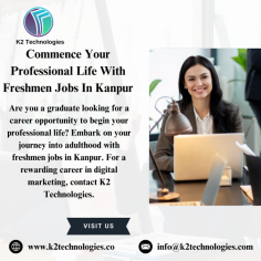 Are you a graduate looking for a career opportunity to begin your professional life? Embark on your journey into adulthood with freshmen jobs in Kanpur. For a rewarding career in digital marketing, contact K2 Technologies. We train potential graduates to become digital experts with our internship and assistant programs. Apply today!

