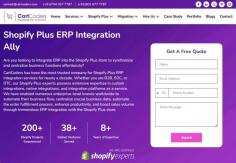 Integrate ERP into the Shopify Plus store to improve business performance. Our team efficiently handles technical setup, data migration, and system configuration.

Furthermore, we ensure smooth integration, manage inventory, orders, and customer data efficiently as well as effectively. We provide ongoing support and troubleshooting to keep your systems running smoothly. Get in touch with CartCoders today and avail the best Shopify Plus ERP integration services for your eCommerce business!