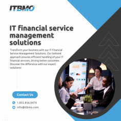 Elevate Operations with IT Financial Service Management Solutions

Unlock the potential of your financial services with ITBMO's advanced IT financial service management solutions. Our tailored systems offer robust support for managing complex financial tasks, ensuring compliance and risk mitigation. Experience seamless integration and streamlined workflows with our intuitive IT financial management solution, empowering your organization for success.