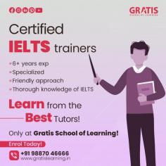 Gratis Learning emerges as the best IELTS, Spoken English, Business English, Personality Development and CELPIP institute in Panchkula. We don’t just claim it, we own it! Our successful students and satisfied clients can vouch for us. We offer goal-oriented training programs focused on English language proficiency classes including Spoken English, IELTS, PTE, CELPIP, etc. Whether you want to improve your skills for personal, academic, or professional reasons, Gratis Learning has the ideal course for you.  
In essence, Gratis Learning offers student-centric coaching for IELTS, PTE, CELPIP, Personality development aimed at students' overall development. Under the language proficiency training programs, we have certified coaching classes for IELTS, CELPIP, PTE and spoken English. Our personality development training programs have helped thousands of individuals hone their personality and excel in their careers. We encourage you to go through our available courses, select, and enroll for the course that you find most suitable. 
Start a flourishing career with the best preparation route via Gratis Learning.  Call us today and begin your success journey.
Contact us : 9887046666 
Location : SCO-9, First Floor (Front Side), Sector-11, Panchkula, Haryana 134109 
Map Link : https://g.page/gratis-learning-ielts-coaching 
Website : https://gratislearning.in/
