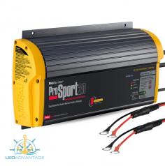 ProSport Generation 3 On-Board Marine Battery Chargers incorporate all-digital microprocessor control. Like no other, the new ProSport Series provides automatic installation feedback with its exclusive "System Check OK" and individual "Battery Bank Trouble" LED indicators, and also has the most advanced energy saving mode. After fully charging and conditioning batteries, ProSport's Energy Saver Mode will monitor and Auto Maintain batteries only when needed to maintain a full state of charge, resulting in maximum reserve power performance and lower AC power consumption and operating costs.