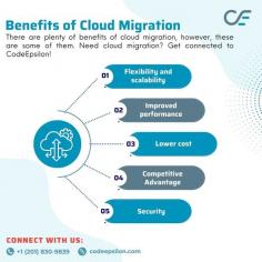 There are plenty of benefits of cloud migration, however, these are some of them. Need cloud migration? Get connected to CodeEpsilon!
