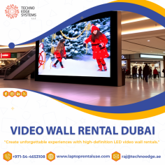 Techno Edge Systems LLC offers the Best Video Wall Rental in Dubai. We offer a range of video walls including LED, LCD, and projection types to suit any event. Each option provides stunning visuals and flexible configurations. Enhance your event with the best technology. Call us at 054-4653108 for your video wall rental needs. Visit us - https://www.laptoprentaluae.com/ 