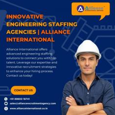 Alliance International offers advanced engineering staffing solutions to connect you with top talent. Leverage our expertise and innovative recruitment strategies to enhance your hiring process. Contact us today! Visit: www.allianceinternational.co.in/engineering-staffing-agencies.