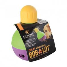 Starmark Treat Dispensing Bob-A-Lot: This toy provides your dog with mental and physical stimulation that keeps them engaged and working hard on an activity they enjoy.
