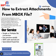  If you need the best software to extract attachments from MBOX files, use eSoftTools MBOX Attachments Extractor software. This software supports applications including Thunderbird, Eudora, Apple Mail, and other MBOX based email clients. It can easily extract attachments from MBOX files. The software is easy to use and simple to understand, offering straightforward steps for extraction. It provides a live preview of emails before extracting attachments from MBOX files. With this software, your files are 100% safe and secure.
 visit more:-https://www.esofttools.com/blog/extract-email-addresses-from-mbox/
website:-https://www.esofttools.com/mbox-attachment-extractor.html