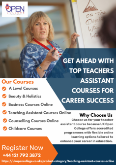 Get ahead in your career path with our accredited teachers assistant course. The UK Open College, developed by industry experts, offers in-depth insights into educational theories and practical teaching methods, preparing you to excel as a teaching assistant.