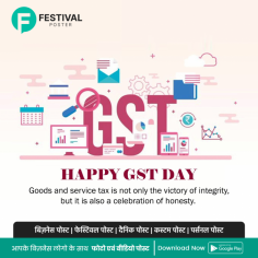 Discover and download GST Day images effortlessly using Festival Poster Maker from the Festival Poster App. Create stunning posters for the occasion with ease. Download the Festival Poster App today to access a wealth of creative tools for all your poster design needs.

https://play.google.com/store/apps/details?id=com.festivalposter.android&hl=en?utm_source=Seo&utm_medium=imagesubmission&utm_campaign=happygstday_app_promotions