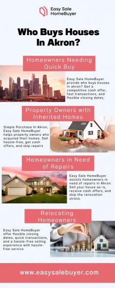 For those seeking a reliable solution to sell their house quickly in Akron, Easy Sale Homebuyer. We offer a smooth transaction and equitable cash deals. Get in touch with us today to find out more about our services and how we can help you sell your house efficiently.


https://www.easysalebuyer.com/akron