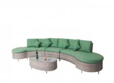 Green Patio Rattan Sofa Set
https://www.outdoorfurnituresupplier.net/product/complete-sofa/wyhst246-4piece-green-patio-rattan-sofa-set-with-waterresistant-cushions.html
 This is a new customized sofa , consisting of 4 parts, 2 pea-shaped corner sofas, a middle sofa and a pea coffee table. This Newest Outdoor Patio Conversation Sets Sofa Crafted with high quality PE rattan weaving thicken material that is water and UV resistant, furniture reinforced with a rust resistant steel frame. The green fabric cover is more close to the environmental protection and nature, and blends perfectly with the outdoor environment which is high-end and comfortable.