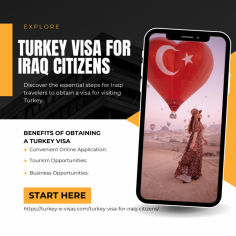 Turkey Visa for Iraq Citizens
 Planning a trip to Turkey from Iraq? Here’s what you need to know: Iraqi citizens must apply for an e-Visa online. The process is simple—just fill out the form, upload required documents, and get your approval! 