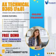 Microsoft Dynamics AX Training - VisualPath provides Best Course in Ax Technical Online Training led by industry professionals. Our program is accessible in Hyderabad and caters to learners worldwide, including those in the USA, UK, Canada, Dubai, and Australia. Reach out to us at +91-9989971070.
Visit Blog: https://visualpathblogs.com/
whatsApp:  https://www.whatsapp.com/catalog/917032290546/
Visit: https://visualpath.in/microsoft-dynamics-ax-online-training.html
