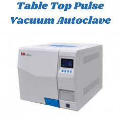 Labmate Table Top Pulse Vacuum Autoclave is an independent steam generator, 18L capacity Class B unit, featuring 3 vacuum cycles and drying. operate at 0.22 MPa working pressure with an adjustable temperature of 105–134 °C. unit  Includes the Bowie and Dick tests for steam penetration.