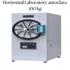 Labtron horizontal laboratory autoclave, with a weight of 430 kg, has a digital LCD display to monitor working status and parameters, safety features like automatic shutoff to prevent overload of current, and a complete leak-proof chamber. Featuring a computer-controlled system, the working pressure is 0.22 MPa and the working temperature is 134 °C.