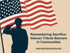 Honor their bravery with a veteran tribute banner that honors our heroes. Explore our collection of veteran tribute banners at Material Promotions. Each banner is carefully designed to honor the bravery and sacrifice of our veterans, proudly displayed in communities nationwide. Our banners are designed with respect and gratitude, featuring custom designs that celebrate the service of veterans from all branches of the military. Whether displayed along main streets, at events, or in public spaces, these banners serve as a powerful reminder of the bravery and commitment of those who have served our country. At Material Promotions, we are proud to provide high-quality banners that not only beautify spaces but also foster a sense of pride and unity within communities. Join us in honoring our heroes with banners that convey a timeless message of appreciation and respect.