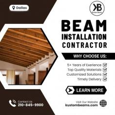 Discover unparalleled precision and craftsmanship with Kustom Beams, your trusted beam installation contractor in Dallas. We seamlessly integrate strength and elegance into every project, ensuring careful attention to detail. Transform your space with our expert team. Contact us now to elevate your surroundings with the best in the business.