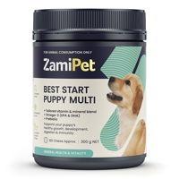 ZamiPet Puppy Multivitamin Chews are specially formulated by Australian vets to meet the nutritional needs of your puppy’s rapidly growing phase. As your little furry friend learns to navigate the world and starts adjusting to the new life, separating from their mother and litter, it requires a nutritional boost. These great tasting, chicken-flavoured, breakable chews support brain, skin, immune and gut health to get your pup off to the best start of their life. ZamiPet Australian-made chews are suitable for puppies from 6 weeks of age.
