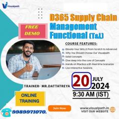 Join Now: https://bit.ly/3S7sR6f
Attend Online #FreeDemo On #D365 Supply Chain Management Functional (T&L) by Mr. Dattatreya.
Demo on 20th July, 2024 @ 9:30 AM (IST).
Contact us: +91 9989971070.
WhatsApp: https://www.whatsapp.com/catalog/917032290546/
Blog link: https://visualpathblogs.com/
Visit: https://visualpath.in/ms-dynamics-operations-trade-and-logistics-course.html
