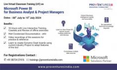 Microsoft Power BI Training in Hyderabad
https://proventuresindia.com/service/ms-power-bi/