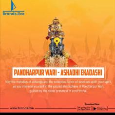create beautiful Ashadhi Ekadashi Flyers and Posters with Brands.live. Our vibrant designs capture the essence of the festival, perfect for adding a festive touch to your celebrations. Whether you're hosting an event or sharing the joy with your community, our high-quality visuals will make your Ashadhi Ekadashi special. Download now and make your event unforgettable with our stunning designs. 