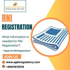 RNI registration requires details about the newspaper (title, language, periodicity, and location), publisher, printer, owner, and their addresses. A declaration by the publisher verified by a district magistrate is crucial. Agile Regulatory provides a straightforward answer.