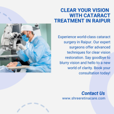 Experience world-class cataract surgery in Raipur. Our expert surgeons offer advanced techniques for clear vision restoration. Say goodbye to blurry vision and hello to a new world of clarity. Book your consultation today!



