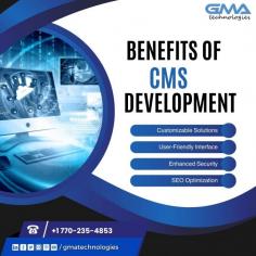 Our CMS development services offers numerous benefits that can enhance your business's online presence, improve content management efficiency, and provide a secure and scalable solution for your digital needs. Contact us today to learn how GMA Technologies can revolutionize your content management!

More Visit Us - https://www.gmatechnology.com/
Call Now : 1 770-235-4853

#CMSTechnology #DigitalTransformation #ContentManagement #WebDevelopment #GMATechnologies #BusinessGrowth #SEO #TechSolutions