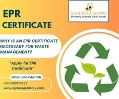 An EPR certificate is important for waste management since it requires manufacturers to oversee the lifecycle of products, guaranteeing proper recycling and disposal. Agile Regulatory Consultancy supports organizations in maintaining regulatory compliance and environmental sustainability while helping to achieve this certification.