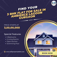 Looking for a 3 BHK Flat for Sale in Ambience Lagoon Gurgaon, Indiapropertydekho offering Best Deal in Flats at Affordable Price Buy Now