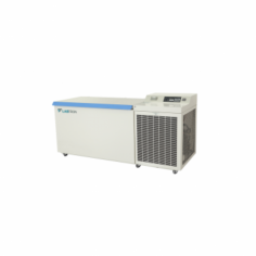  Labtron -150°C Ultra Low Temperature Chest Freezer, with a 128L capacity, offers a temperature range of -110 to -150°C, It features single-pole lubrication compressor technology, VIP insulation, a digital display, an advanced alarm, and security functions for efficient, eco-friendly cooling.
