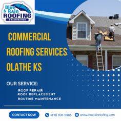 Need top-tier commercial roofing services in Olathe, KS? Blue Rain Roofing & Restoration specializes in durable, high-quality roofing solutions for businesses. Our experienced team offers roof installation, repair, and maintenance with competitive pricing. Contact us today for a free estimate and exceptional service! 
https://www.bluerainroofing.com/commercial-roofing-services-olathe-ks/