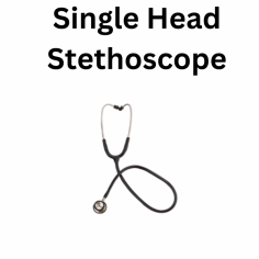 Medzer Single Head Stethoscope is a pressure-sensitive, tunable instrument ideal for auscultating internal body sounds. It features a 47 mm and 35 mm diameter chest piece, providing versatility in medical examinations. Constructed with a lightweight 18 cm copper binaural, the stethoscope ensures comfort during prolonged use with its non-chill ring and soft ear tips.