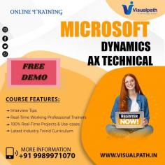 Microsoft Dynamics AX Training - Visualpath offers the best Dynamics 365 Online Training delivered by experienced industry experts. Our training courses are delivered globally, with daily recordings and presentations available for later review. To book a free demo session, please call us at +91-9989971070
Visit Blog: https://visualpathblogs.com/
whatsApp:  https://www.whatsapp.com/catalog/917032290546/
Visit: https://visualpath.in/microsoft-dynamics-ax-online-training.html
