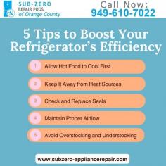 Learn how to prolong the life and improve the efficiency of your refrigerator by keeping it tidy and organized. To guarantee peak performance, learn important guidelines including routine cleaning, appropriate storage, and expiration date monitoring. With three easy actions, you can save energy consumption and keep your appliance in optimal condition. You may rely on Orange County Refrigerator Repair for expert assistance in maintaining the proper operation of your refrigerator.