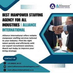 Alliance International offers reliable manpower staffing services tailored to your industry. Find the right talent quickly and efficiently with our expert recruitment solutions. Reach out today to improve your hiring strategy. For more information, visit: www.allianceinternational.co.in/manpower-staffing-services.