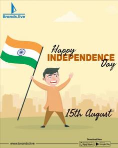 Design vibrant Independence Day flyers and posters quickly and easily with Brands.live. Explore a wide variety of templates to create captivating visuals that will make your celebrations unforgettable. With user-friendly tools and eye-catching designs, Brands.live helps you craft professional-quality posters and banners in minutes. Celebrate India's independence with stunning, personalized creations. 
