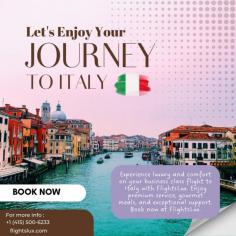 Experience unparalleled comfort with a Business Class Flight to Italy from FlightsLux. Enjoy luxurious seating, gourmet meals, and exceptional service, ensuring a relaxing and enjoyable journey. Visit FlightsLux to book now.

https://flightslux.com/business-class-to-italy/
