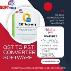 	
 Smoothly recover and convert OST file elements, including contacts, tasks, calendars, events, and notes, to PST format with the help of the eSoftTools OST to PST Converter software. Save OST files (emails, contacts, calendars, and tasks) into many email clients (Gmail, Thunderbird, AOL, HostGator, Yandex Mail, and Zoho Mail) with this fantastic software. It is incredibly efficient. Ensuring that all data is correctly restored to the designated email clients, it thoroughly scans the OST files. Because of its ease of use, the tool can be utilized by users with varying technical proficiency levels. Additionally, it offers flexibility and convenience by supporting a broad variety of email clients.	
	
More information  - https://www.esofttools.com/ost-to-pst-converter.html	
	