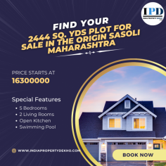 If you search for a, 2444 Sq.Yds Plot for Sale in The Origin Sasoli Maharashtra, You can get more details online on indiapropertydekho.com, Booking at 10%
