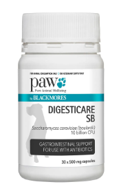 "Paw Digesticare SB For Dogs is an ideal treatment for dogs suffering from acute GI symptoms. The treatment reduces the occurrence and severity of antibiotic associated diarrhoea as well as supports a healthy digestive system.

For More information visit: www.vetsupply.com.au
Place order directly on call: 1300838787"
