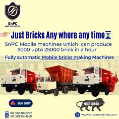 SNPC Machine pvt ltd is a brick on wheel factory with mobile brick making machine. Our two main type of machines are BMM-160 &BMM-300 semi & fully automatic resp. These machines mould brick while moving on wheel with a reduction of 45% cost & 3 times stronger brick as well. Machines requires fuel consumption & prepared raw material for its workinglike gyara, mud etc. Customer can order machine from any state/country or can visit us for their own satisfaction Thankyou for considering our site. 
For more queries please contact us: 8826423668
https://www.snpcmachines.com/