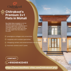 Buy 3bhk flats in mohali so Let me introduce you to Chitrakoot, a luxurious apartment complex that is changing life in the center of the city. 