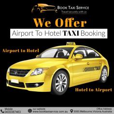 Experience seamless hotel transfers Melbourne with Book Taxi Service. Our airport to hotel taxi booking ensures prompt and reliable transportation, making your journey stress-free from touchdown to check-in.Call at - 0430387463.
