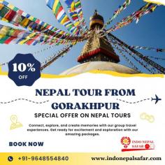 Indonepalsafar is proud to offer a range of comprehensive packages that cater to every traveler's needs, ensuring a seamless and enriching experience. We offer flexible packages in Nepal that can be tailored to meet your preferences and interests. Booking your dream Nepal tour package with Indonepalsafar is simple and convenient. Gorakhpur to Nepal Tour Package- Nepal Tour Package from Gorakhpur. For more information and to book your Nepal tour package from Gorakhpur, call us at +91-9648554840.